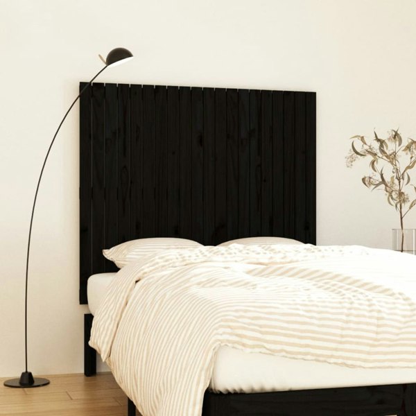 Berkfield Wall Headboard Black 127.5x3x110 cm Solid Wood Pine