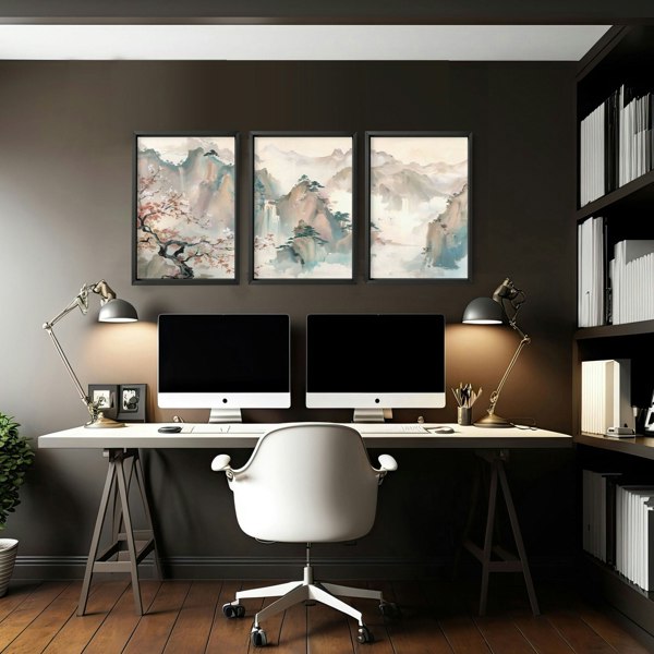 Home Office Art Wall | Set of 3 wall art prints