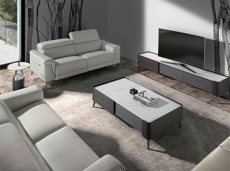 Angel Cerdá Relax sofa in grey leather 6107/6108
