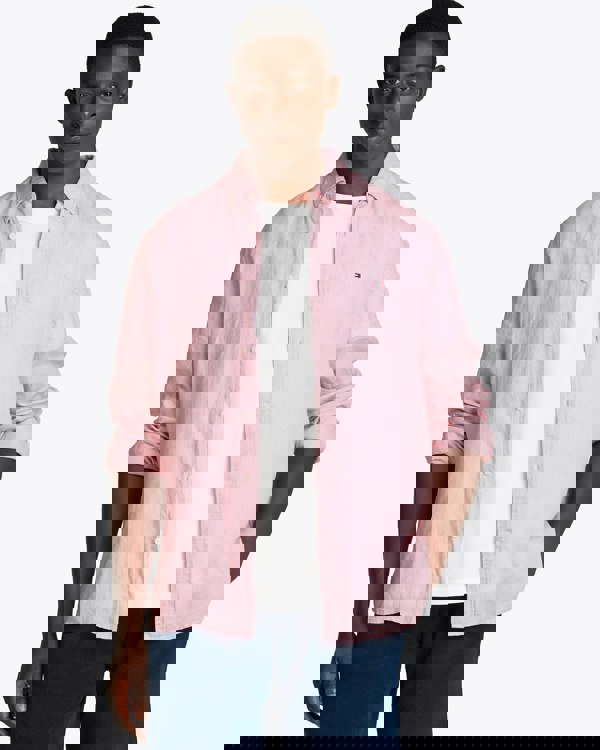 Tommy Hilfiger Pigment Dyed Solid Mens Shirt - Classic Pink