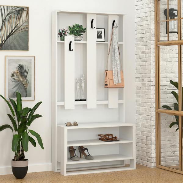 Decortie Modern Chester Wall-Mounted Hall Tree 180(H) cm