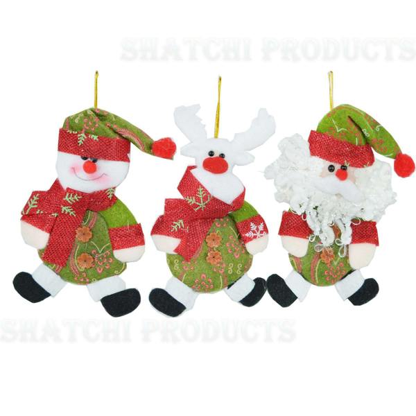 3 Pack Multicolour Handmade Teddy Christmas Hanging Decorations for Tree and Home Display image 3
