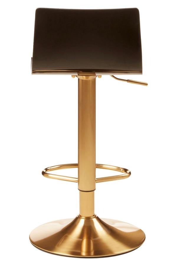 Interiors by Premier Baina Black Acrylic Seat Bar Stool with Gold Base