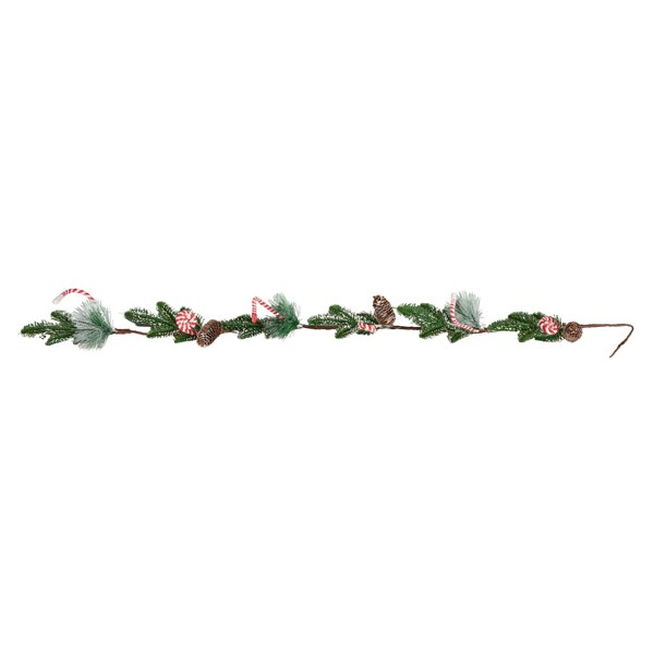Samuel Alexander 1.3m Candy Swirls Christmas Garland with Frosted Pinecones and Candy Canes