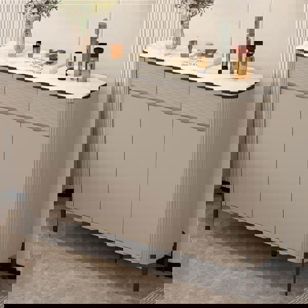 Malvina Shoe Storage, Light Grey in a lifestyle setting with large shoe storage cabinet