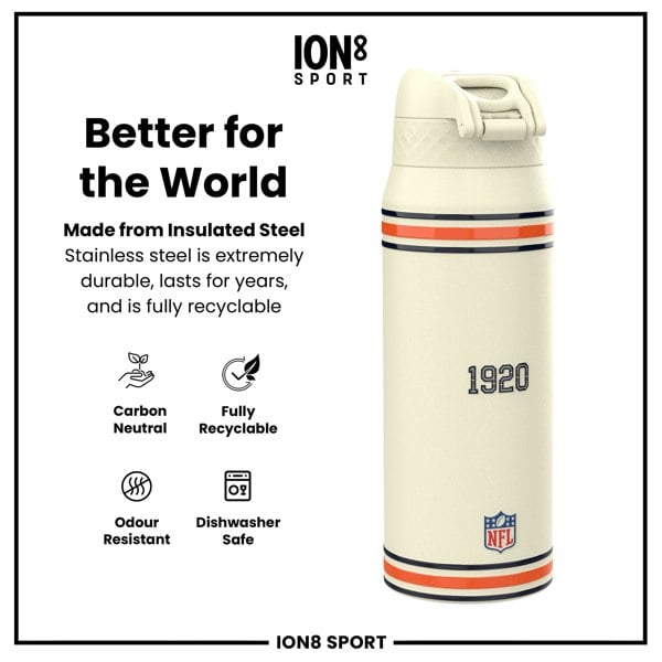 ION8 NFL x ION8 Insulated Steel Water Bottle, NFL Bears, 750ml (24oz)