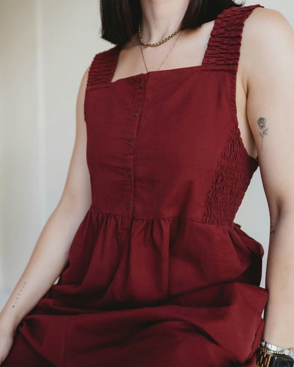 Alice Red Smocking Strap Jumpsuit- image 6