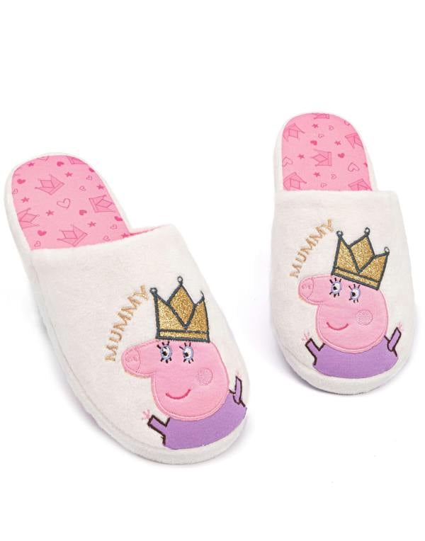 Peppa Pig Womens White Mummy Pig Mule Slippers