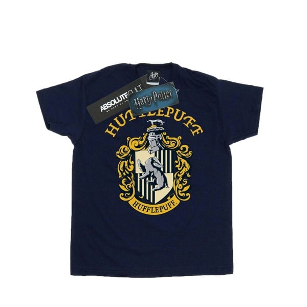 Harry Potter Girls Hufflepuff Cotton T-Shirt - Navy Blue