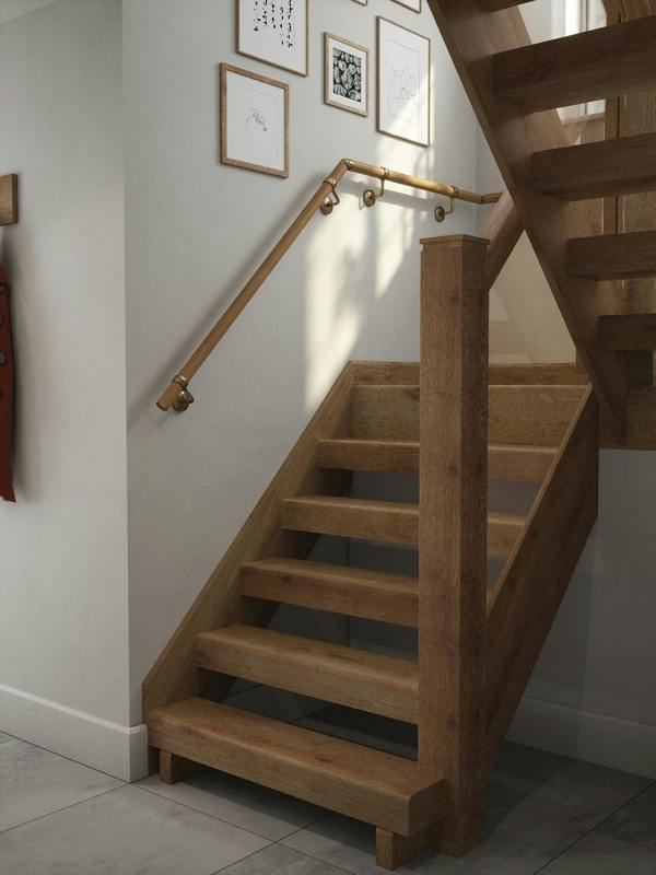 Handrails Direct Packwood Light Oak Half Turn Handrail