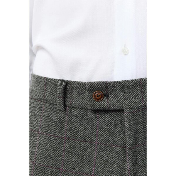 Antique Rogue Tailored Fit Jace Grey Berry Tweed Trouser