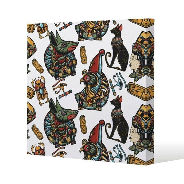 Benjamin Tate Design Queen Cleopatra. History background Slim Style Canvas Print  50x50cm , 15mm Slim Real wood.