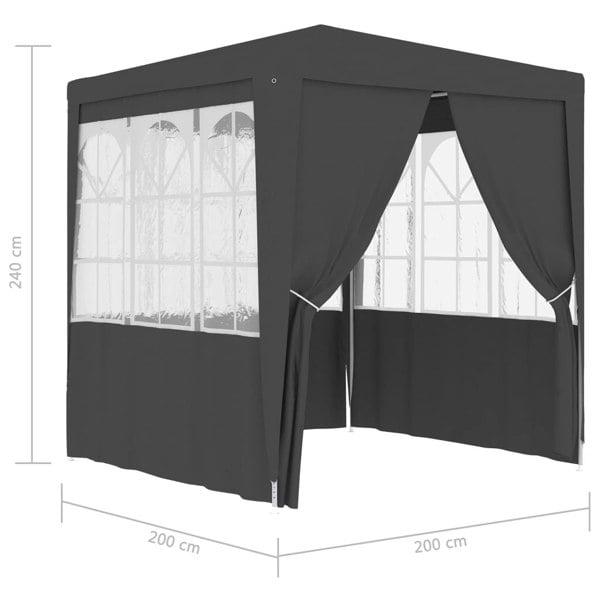 Berkfield Professional Party Tent with Side Walls 2x2 m Anthracite 90 g/m