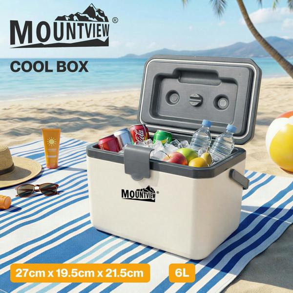 Mountview Cool Box 6L Portable Cooler Food Drinks Camping Beach Picnic White
