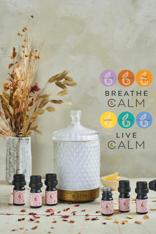 B Calm Aroma Diffuser with Breathe and Live Calm Oils - Stress Relief and Energy Boost