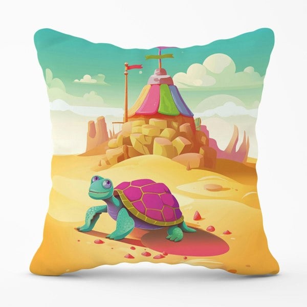 Warren Reed Turtle On A Beach Holiday Cushions