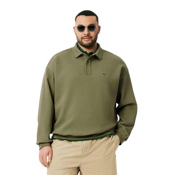 Lacoste Mens Pique Loose Fit Polo Sweatshirt - Green - 