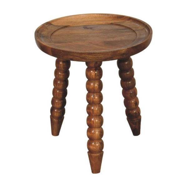Artisan Furniture Solid Wood Spindle Tray Side Table, Brown