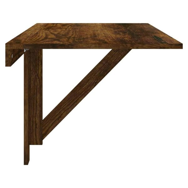 Berkfield Folding Wall Table Smoked Oak 100x60x56 cm Engineered Wood