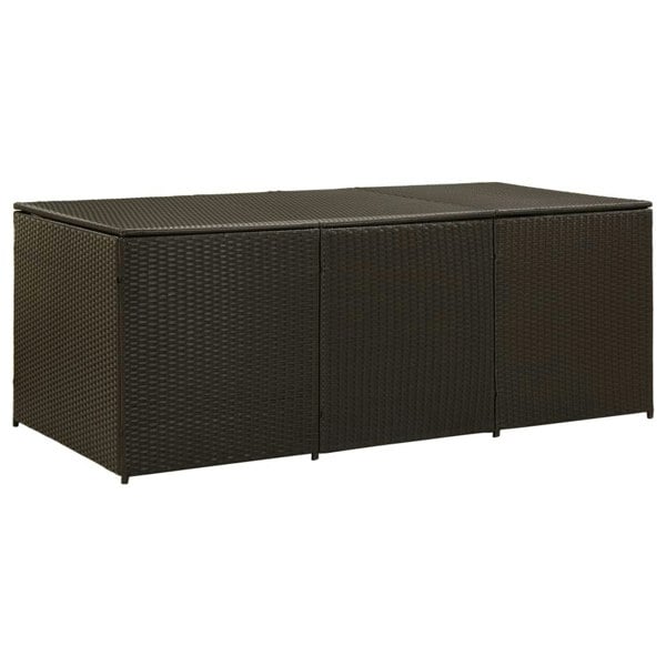 Berkfield Garden Storage Box Poly Rattan 180x90x70 cm Brown