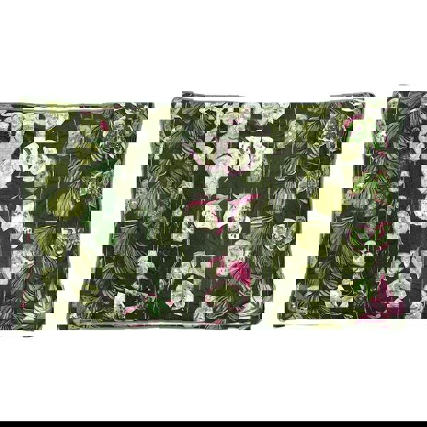 Paoletti Veadeiros Botanical Cushion Cover - Bottle Green/Pink