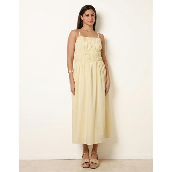 Blue Vanilla Ruched Binding Strappy Midi Dress