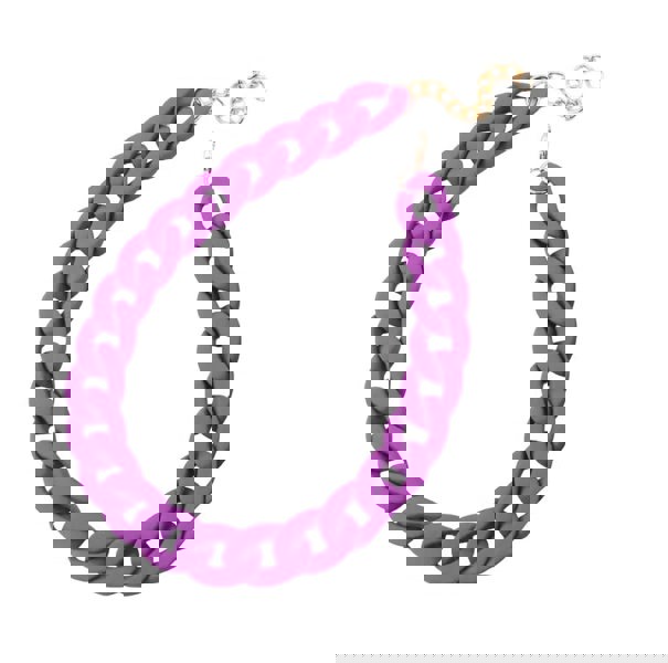 One Of A Kind Club Plain purple chunky chain necklace