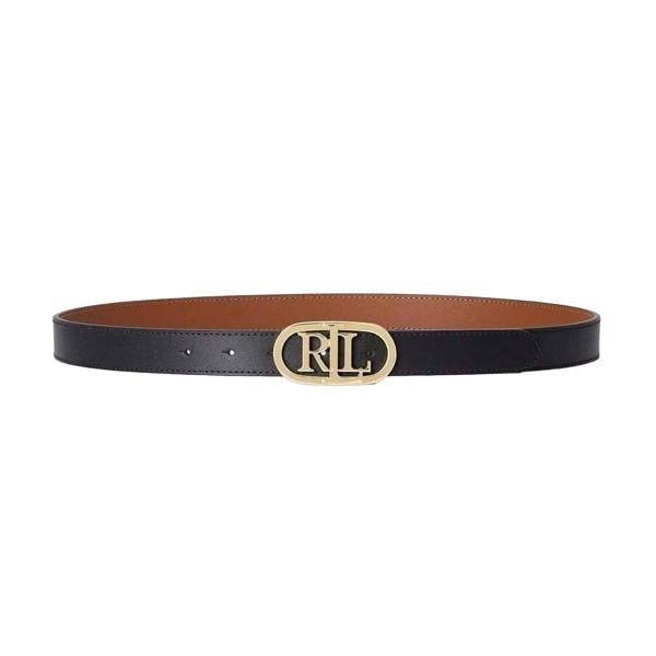 Ralph Lauren Womens/Ladies Logo Leather Reversible Belt - Black/Tan - 