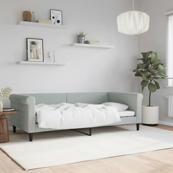 Berkfield Day Bed Light Grey 90x190 cm Velvet