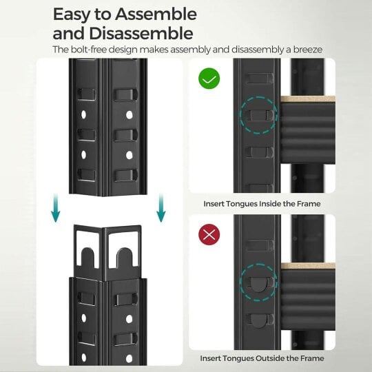 Havendro 5 Tier Racking Heavy Duty Garage Shelving Storage Shelves Boltless Steel Unit