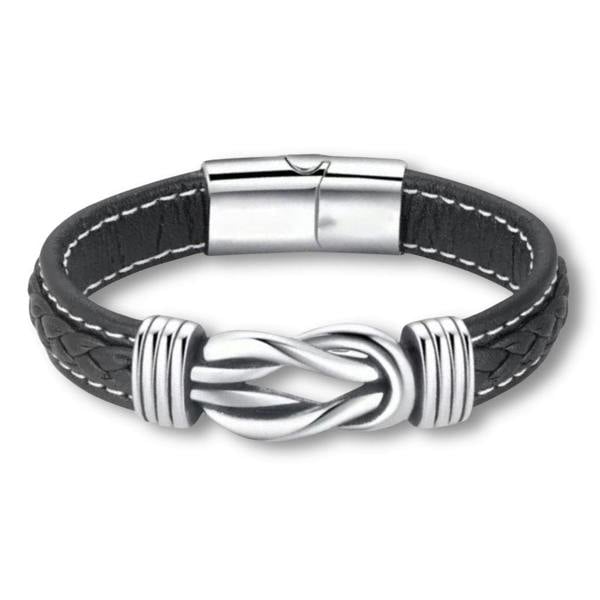 Aye Do Gifts Men's Black Leather Infinity Bracelet