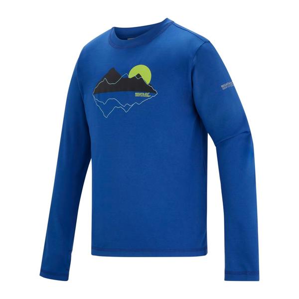 Regatta Childrens/Kids Alvarado Mountain Scene Long-Sleeved T-Shirt - Olympian Blue - 