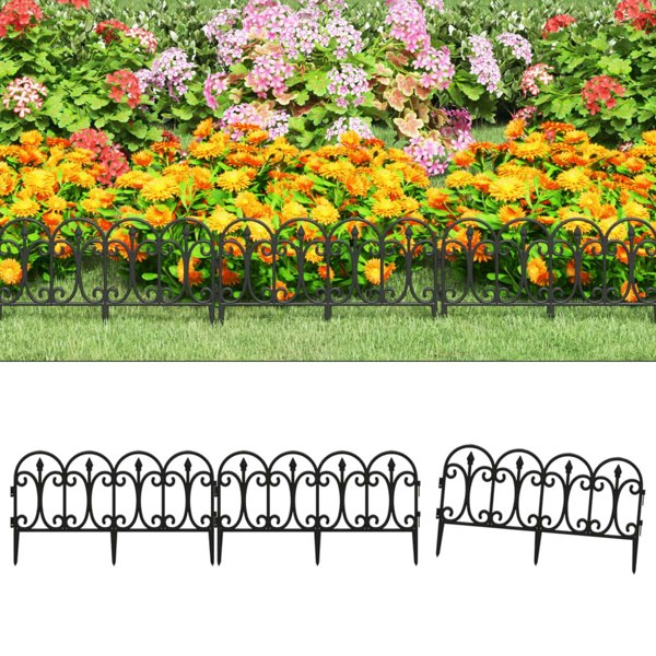 Berkfield Lawn Edgings 17 pcs Black 10 m PP
