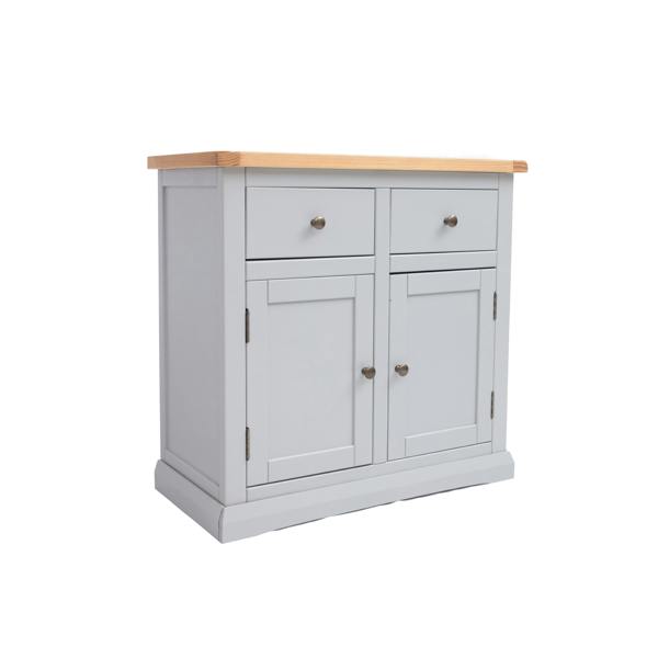 Cabinet Bits Loreo Light Grey 2 Drawer 2 Door Sideboard Brass Knob