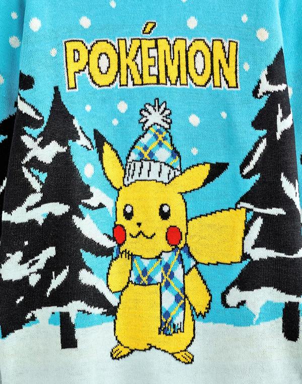 Pokemon Boys Blue Pikachu Christmas Jumper