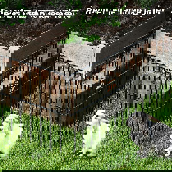 Levede 10 Pack Animal Barrier Outdoor Pet Border Metal Decorative Garden Fence