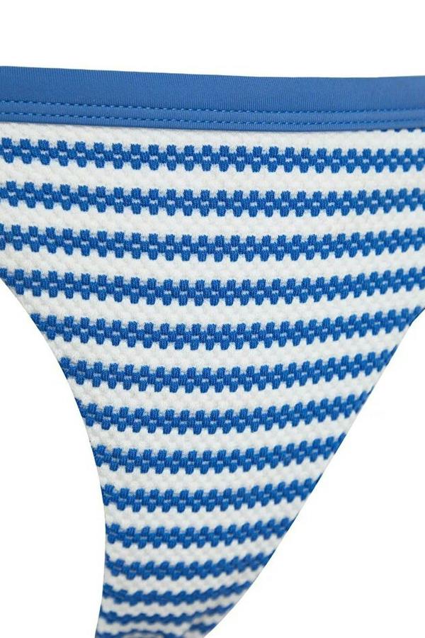 WOVCOR Striped Textured Triangle Padded Regular Waist Bikini Set