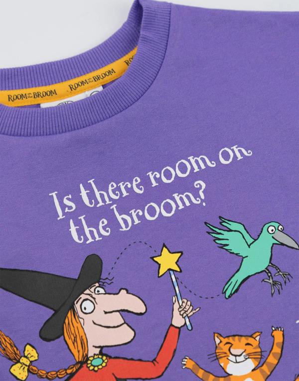Vanilla Underground Room On The Broom Unisex Kids Purple Multi Character Sweatshirt
