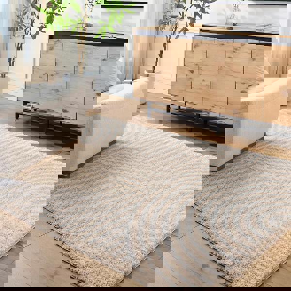 Livabliss Fossay Shag-Washable Beige Modern High Pile Rug