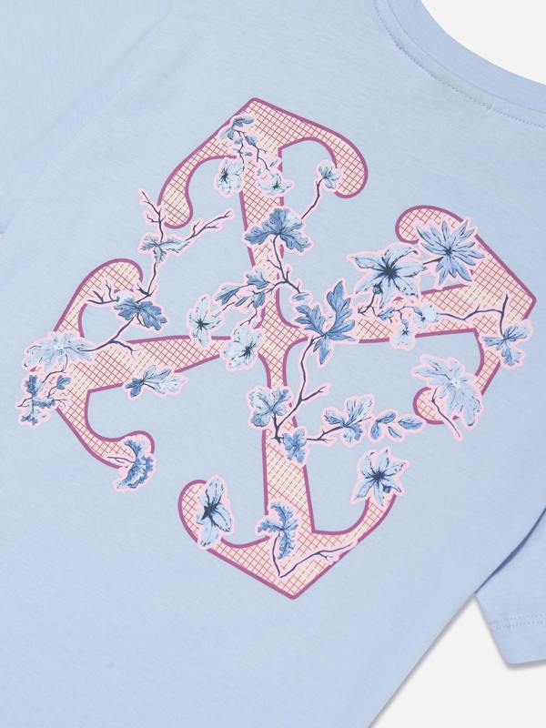Off-White Girls Arrow Flowers T-Shirt in Blue