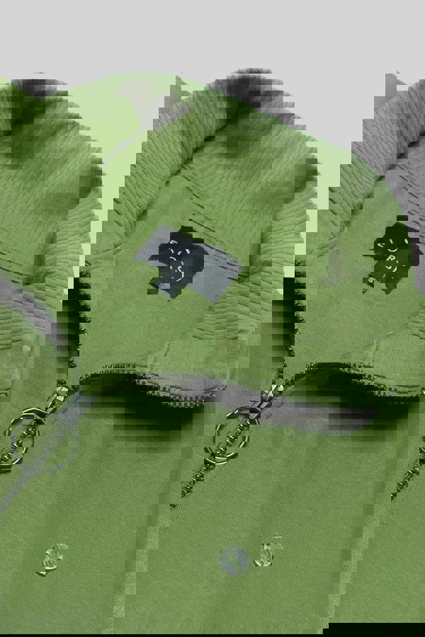 Green Zip Through Varsity Bomber Jacket