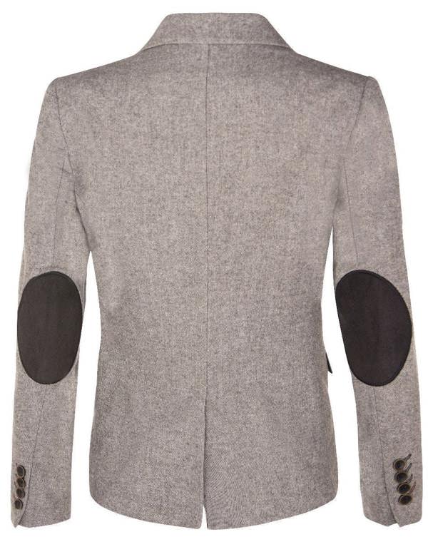 TruClothing Womens Tweed 1920s Herringbone Light Grey Blazer