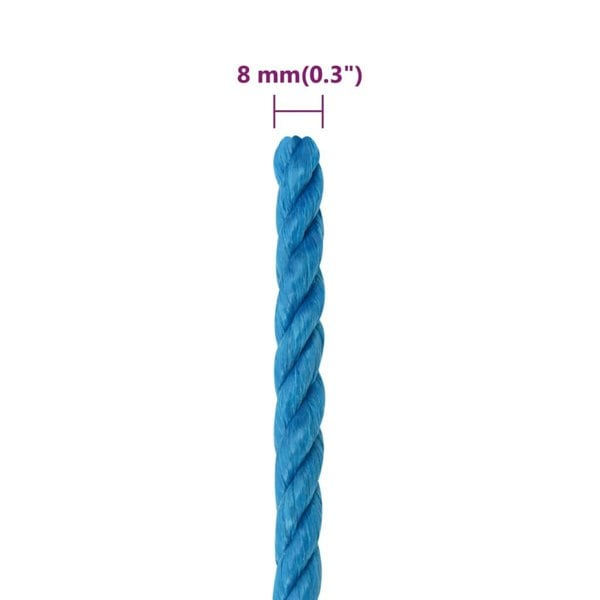 Berkfield Work Rope Blue 8 mm 250 m Polypropylene