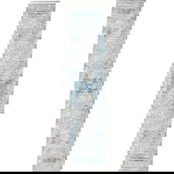 The Rugs Eco-Washable Grey Blue Green Vintage Rug |Stylish & Practical