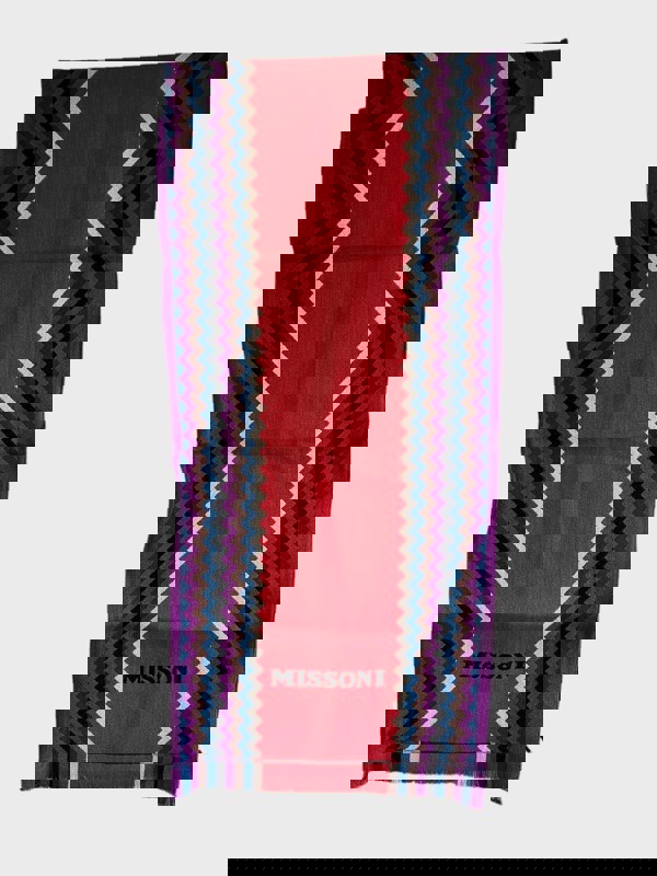 Missoni Wool Zigzag Multi Scarf Red