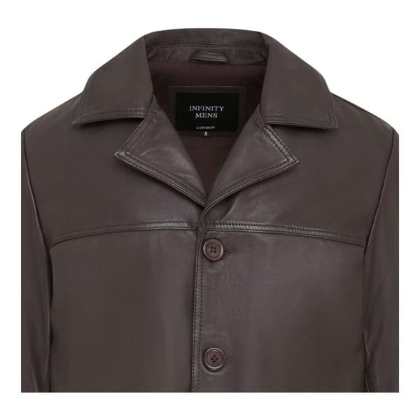 Infinity Leather Men’s 4 Button Italian Leather Blazer Jacket - Loxton