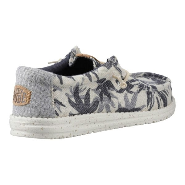 HEYDUDE Wally Palm Jute Jute Men's Egret/Cloud Blue Moccasins Shoes