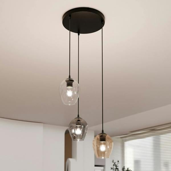 Emibig ISTAR Pendant lamp  3 x E27 Black with Transparent, Graphite and Amber Shade