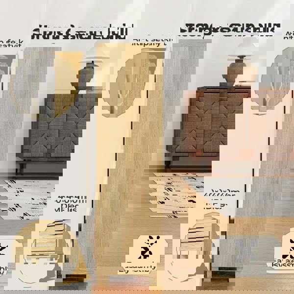 Levede Floor Bathroom Storage Cabinet Handleless Wood Floor Shelf Unit Cupboard