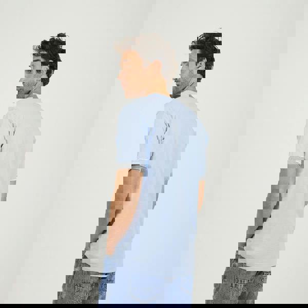 Brave Soul Light Blue 3-Pack Crew Neck T-Shirts with Contrast Piping - Light Blue Image 3